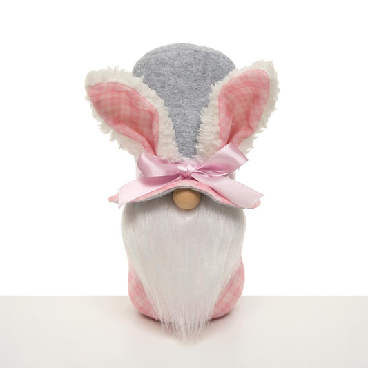 BUNNY FACE GNOME PINK/WHITE/GREY WITH WIRED EARS