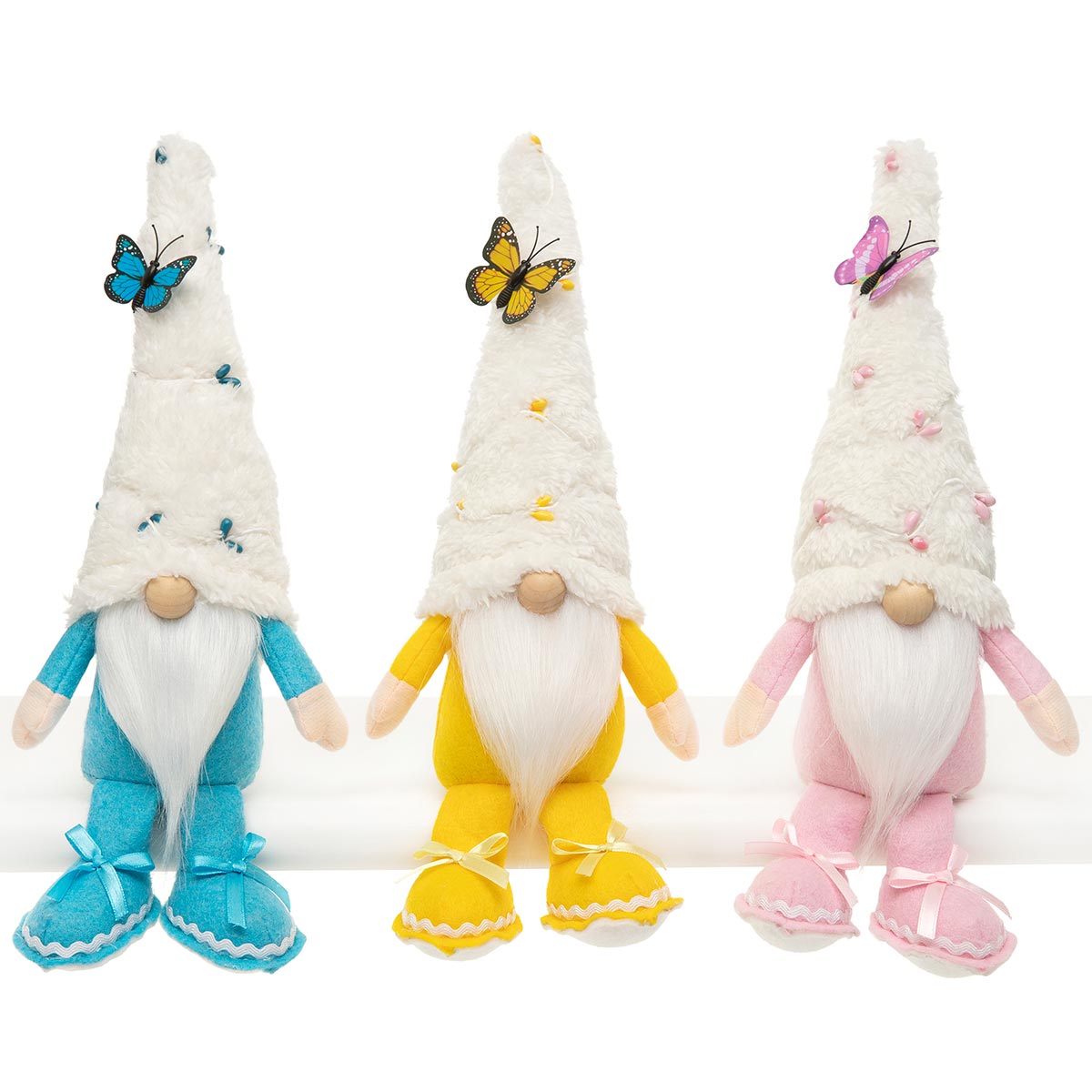 FUZZY HAT GNOME WITH BUTTERFLY, ARMS AND LEGS