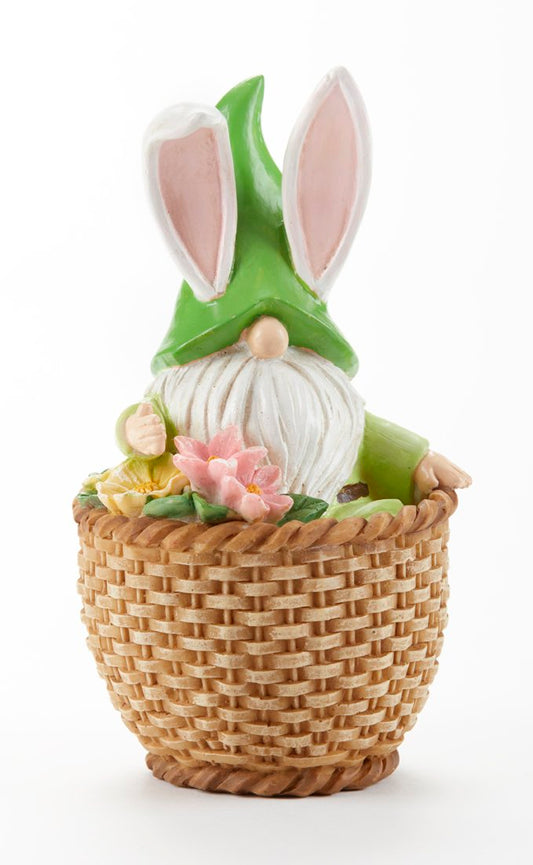 Bunny Gnome in Flower Basket is