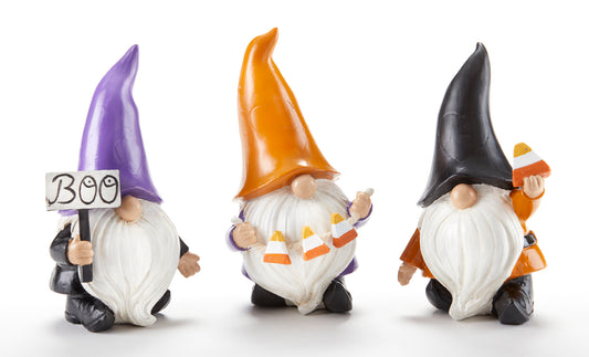 Set of 3 Resin Halloween Gnomes
