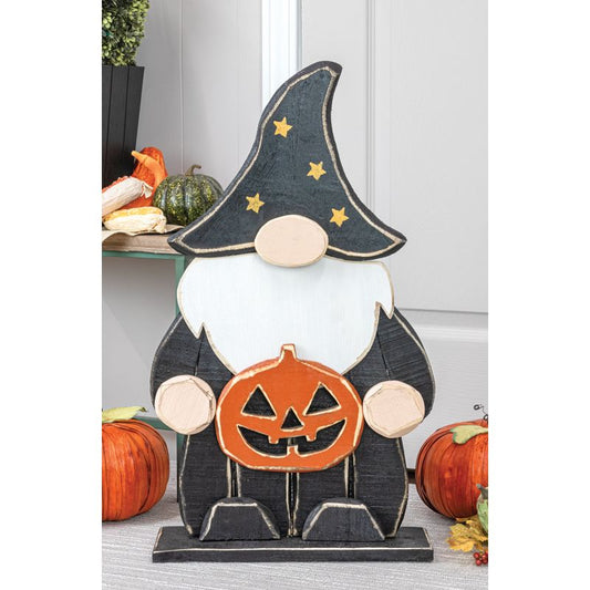WOODEN HALLOWEEN GNOME STANDER