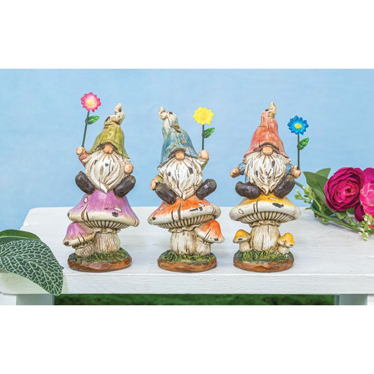 TOADSTOOL GARDEN GNOMES 3 ASST