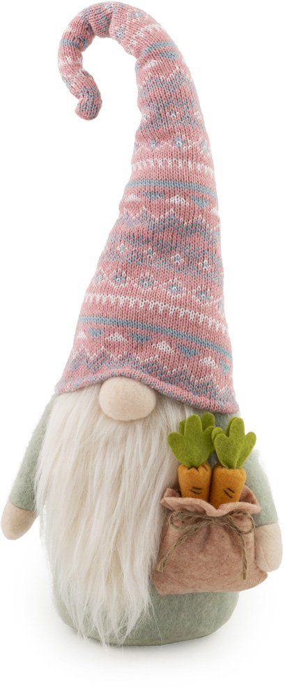 SPRING GELLY GNOME WITH CARROT SACK AND KNIT HAT