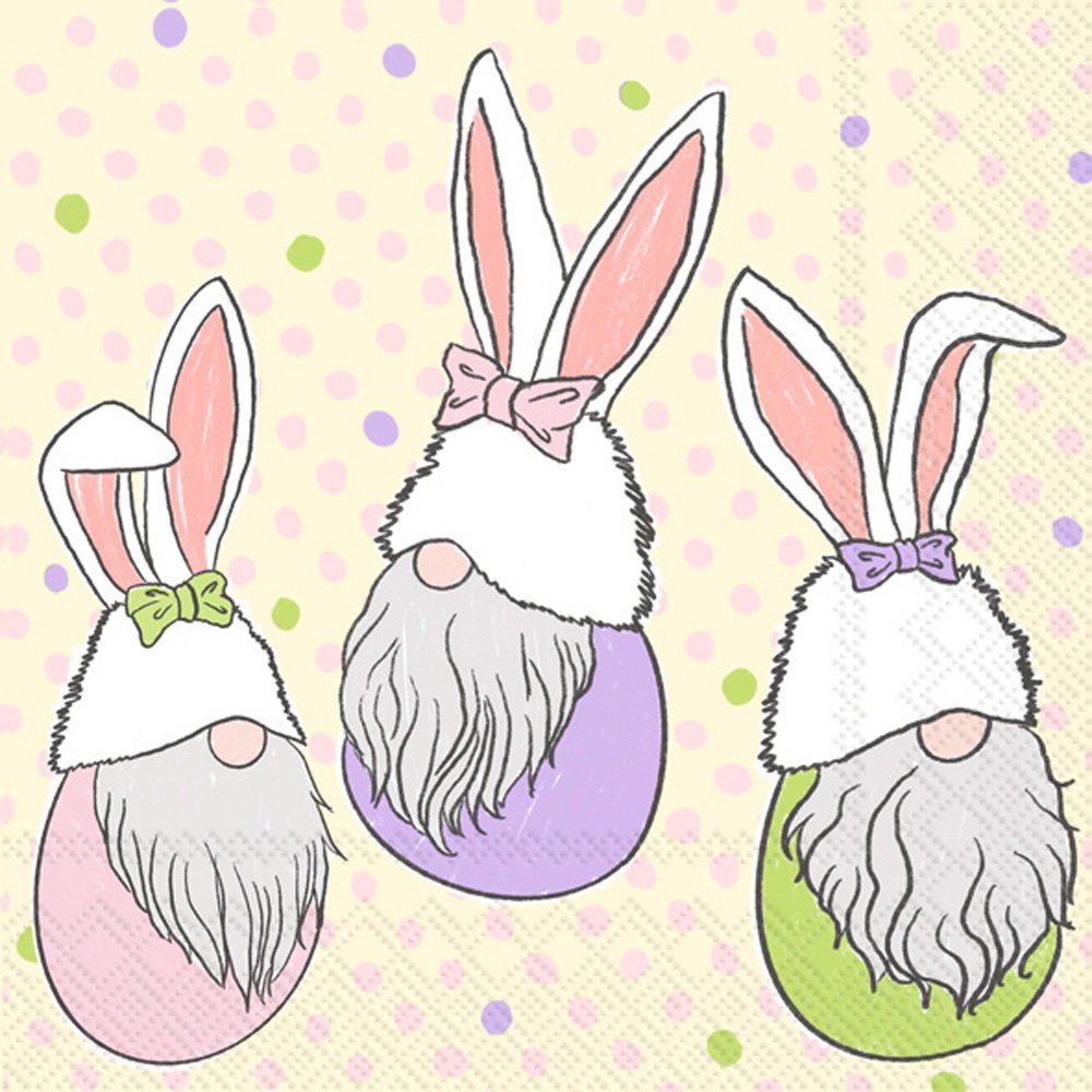 EASTER GNOMES COCKTAIL NAPKIN