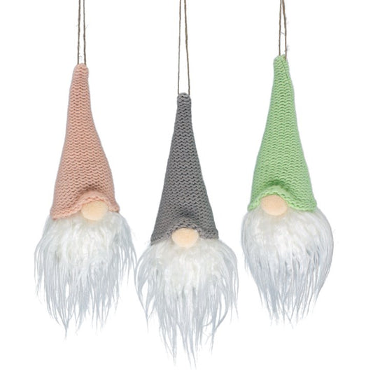 Pink, Grey, or Green Hanging Gnomes with Light Up Beards