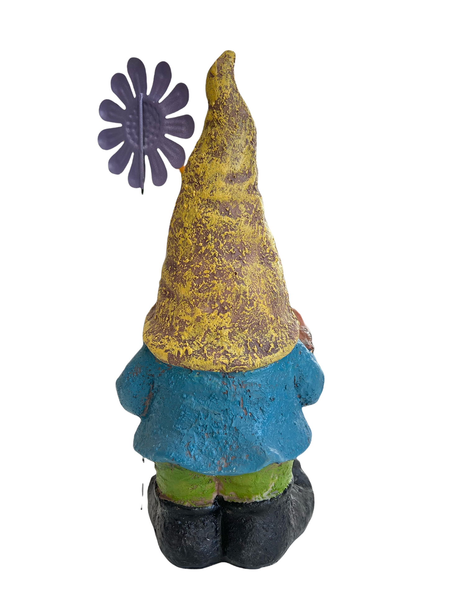 Resin Garden Gnome with Flower and Bird
