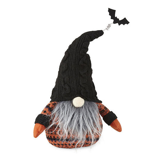 Halloween Gnome with Bat Hat and Funky Sweater