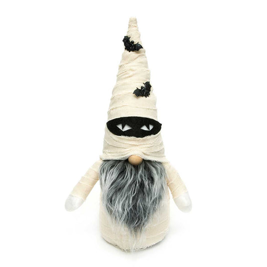 Halloween Spooky Mummy Gnome Large with Bats and Wood Nose