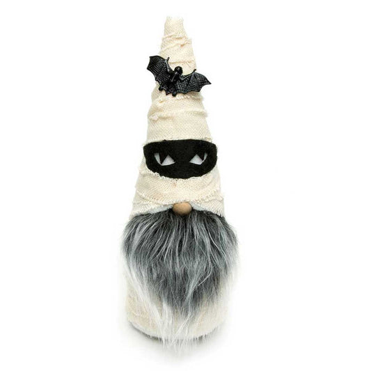 Halloween Mummy Gnome Small Size Black Mask and Grey Beard