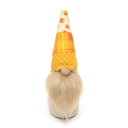 Halloween Candy Corn Hat Gnome Small with Wood Nose