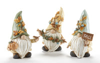 Resin Standing Harvest Gnome, Set of 3