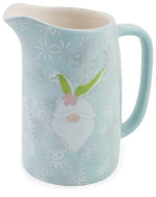 Spring Bunny Gnome Pitcher Ceramic Easter