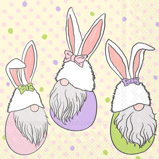 EASTER BUNNY GNOMES LUNCH NAPKIN