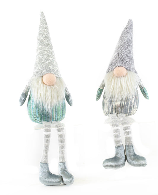 JAMES AND JOEL - ELEGANT GNOMES SITTING W/ LEGS Sparkly all winter long Price Per Each