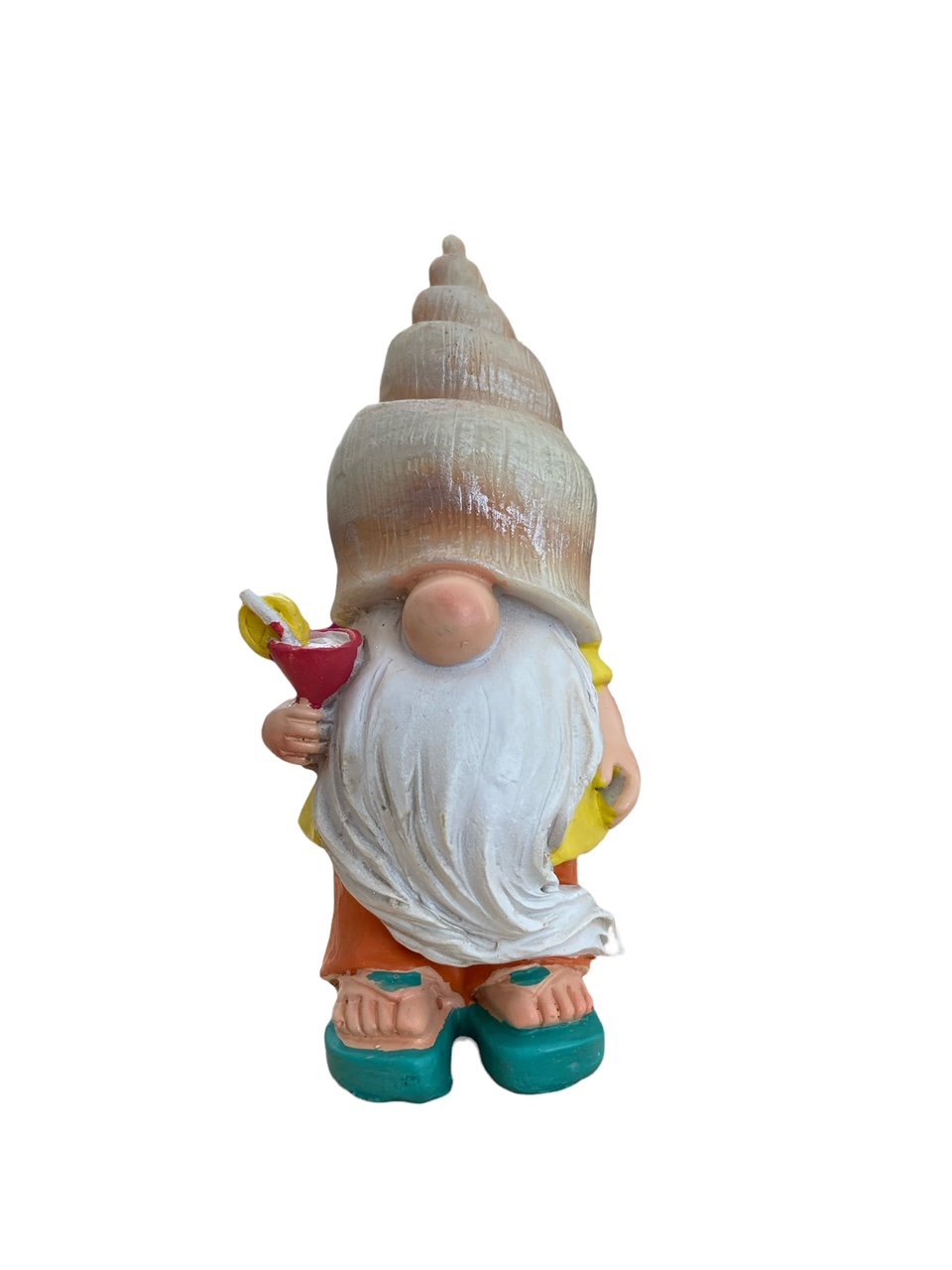 1.8" x 3.9" Beach Gnomes Set of 2 Standing Shell Hats Beach Bums