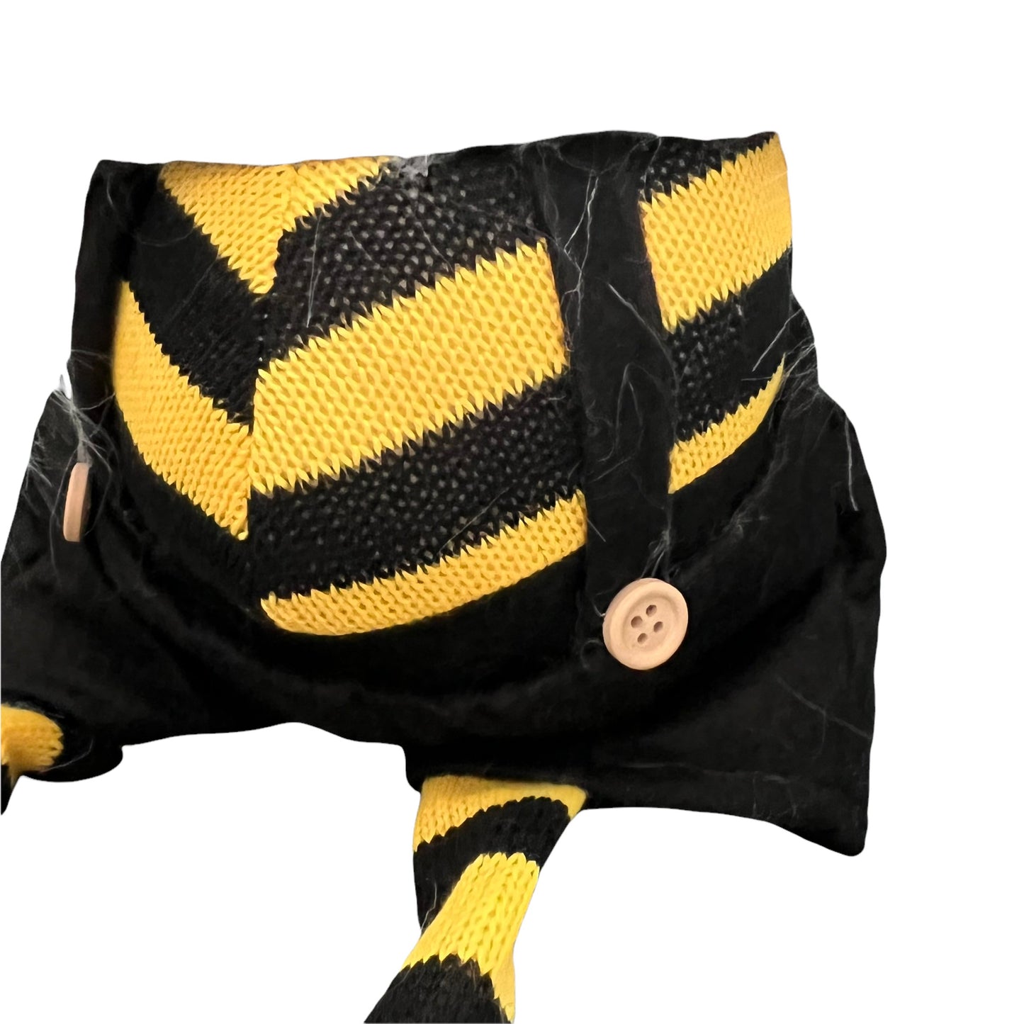 Black and Yellow B. Young the Bee Spring Time Gnome with Shorts and Dangle Legs