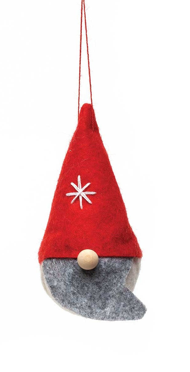 Gnome Ornament With Snowflake Stitching