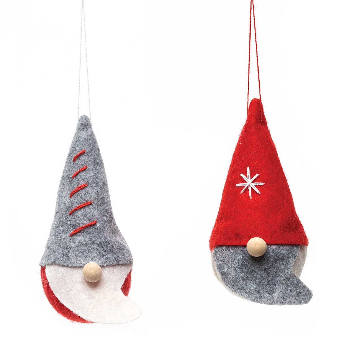 Gnome Ornament With Snowflake Stitching