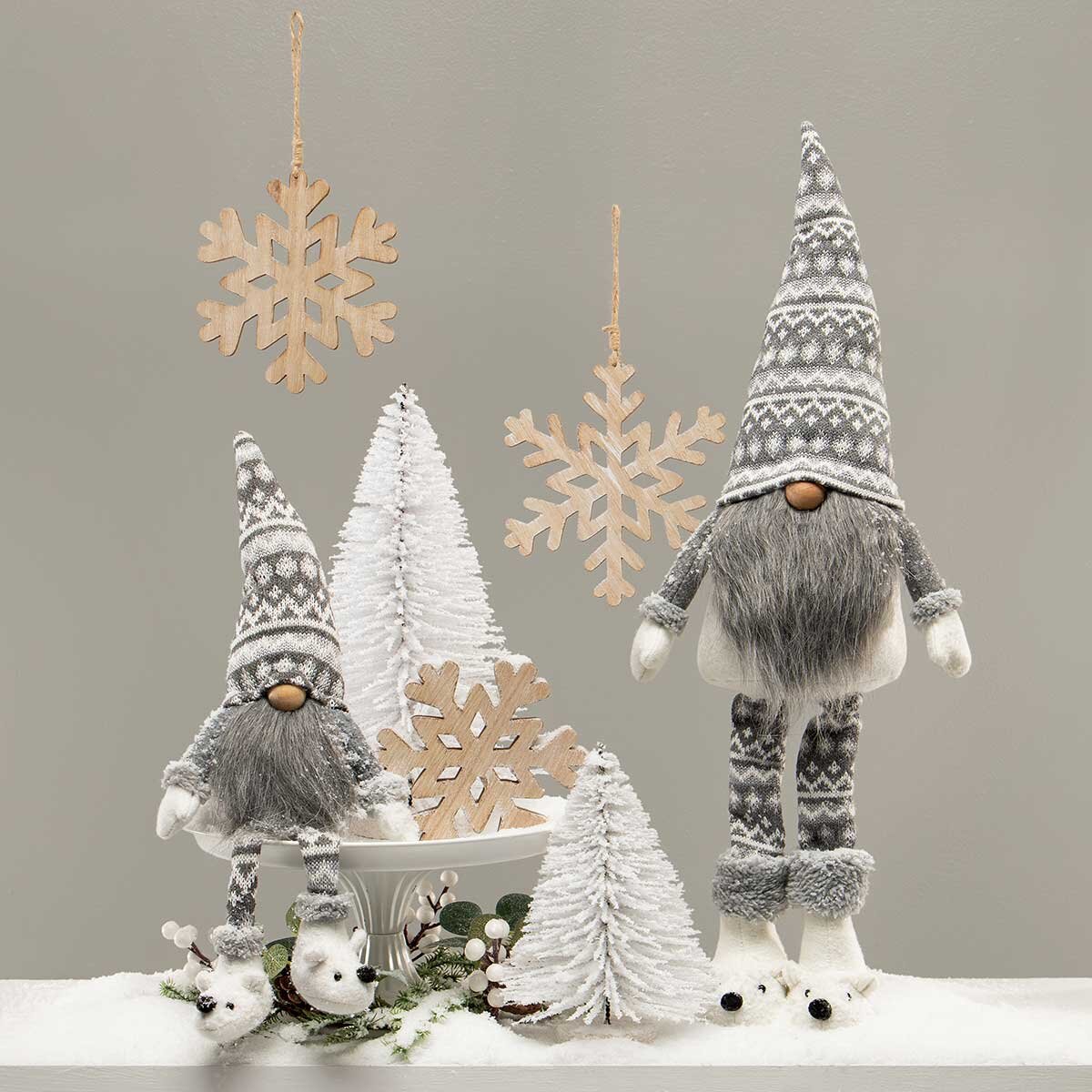 Polar Bear Slipper Gnome with Mittens and the Cutest Hat