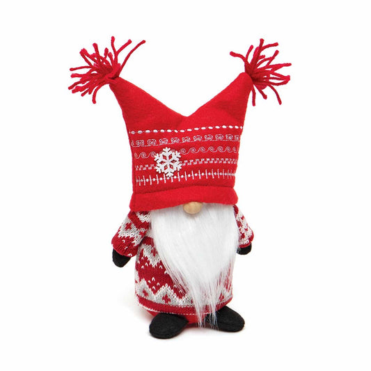 JESTER THE GNOME RED/WHITE WITH YARN TASSEL HAT AND SWEATER