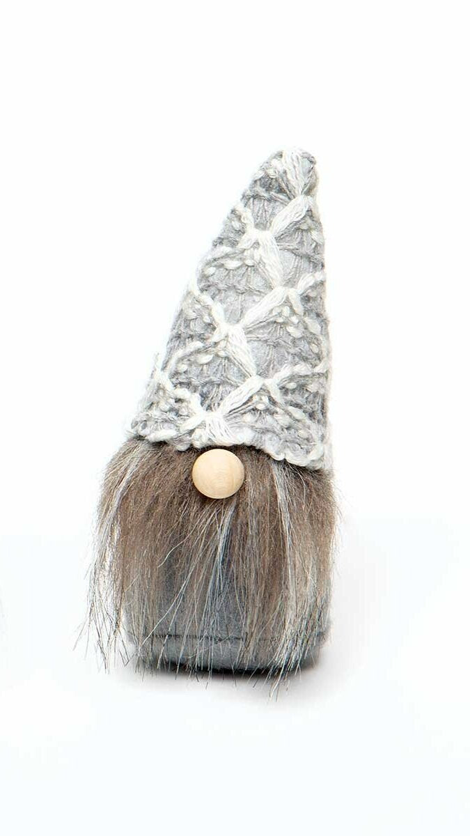 Wee Little Gnome with Soft Hat and Tiny Wood Nose