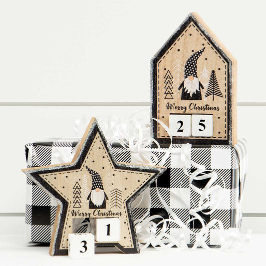 Falala Shelf Sitter Countdown to Christmas Gnome Signs Detailed and Sparkly