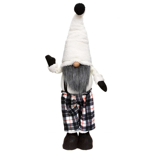 GNOME WITH BLACK/WHITE/RED STRIP PANTS WITH SUSPENDER EXPANDABLE