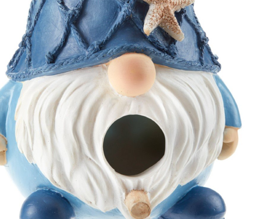 5.5 x 8.5" Resin Coastal Gnome Birdhouse Beach House or Lake Home