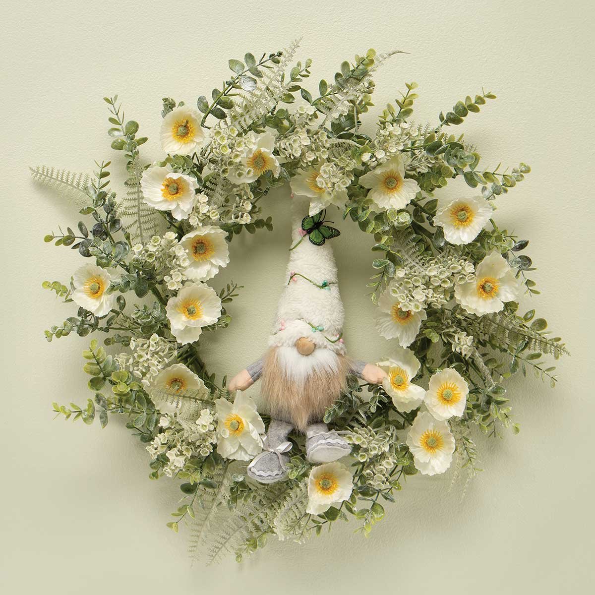 FAIRY GARDEN GNOME WITH FUZZY HAT and Cute legs 14"