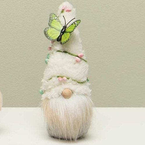FAIRY GARDEN GNOME WITH FUZZY HAT WITH BERRY