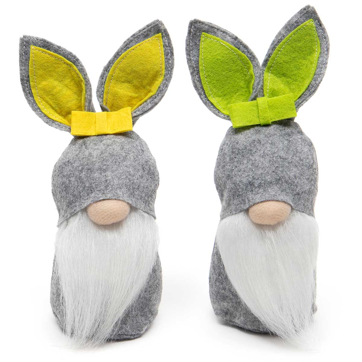 Happy Bunny Gnome with Bow, Bunny Ear Hat Large