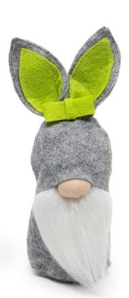 Happy Bunny Gnome with Bow, Bunny Ear Hat Large