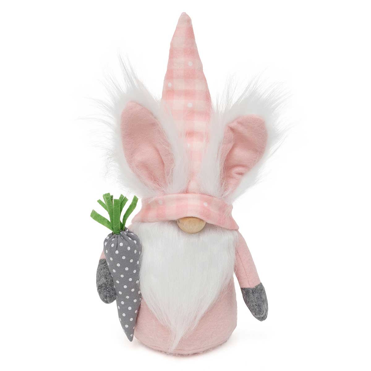 Wild Hare Gnome with Polka Dot Carrot 12"