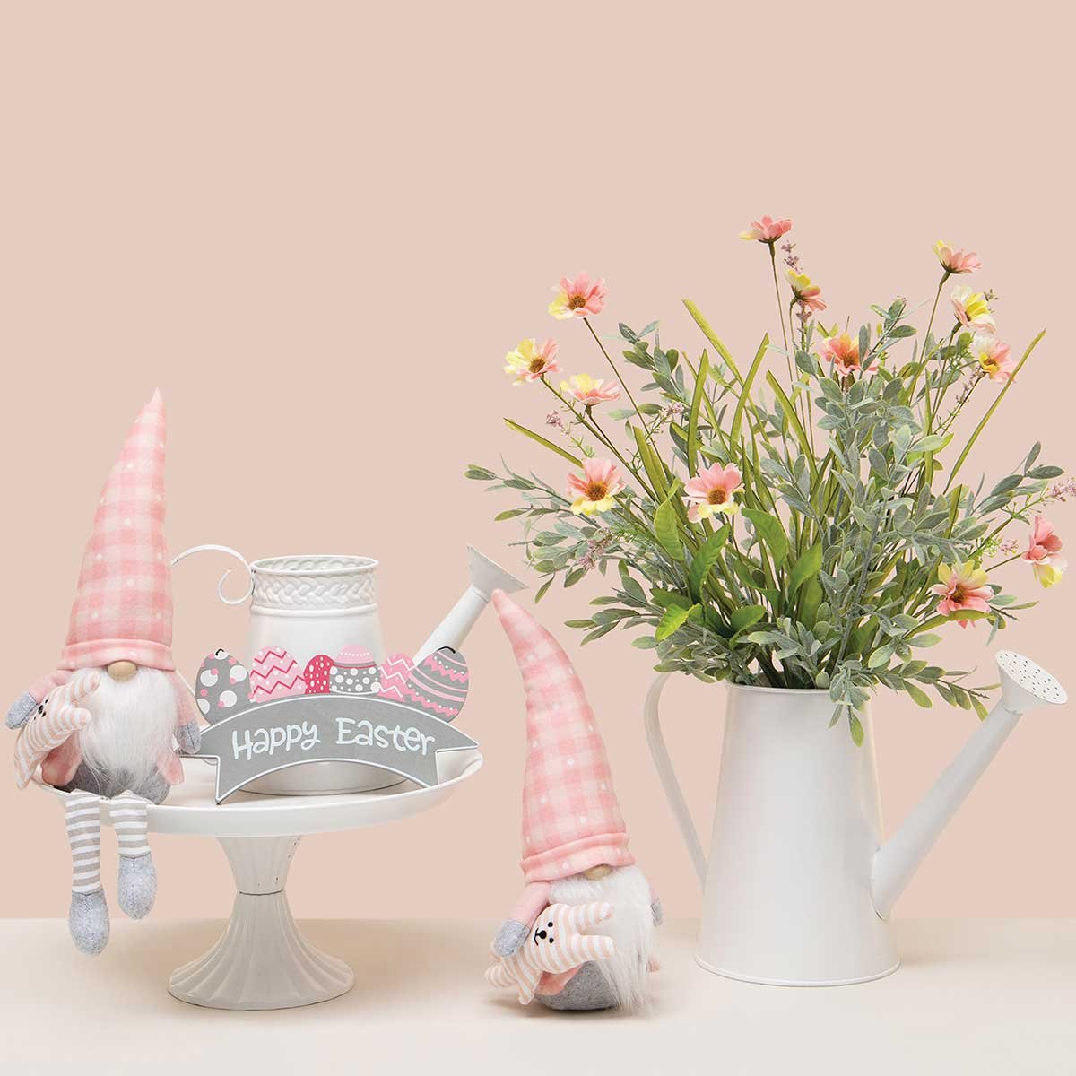 Papa Gnome with Baby Bunny, Wood Nose 11"