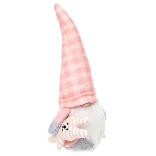 Papa Gnome with Baby Bunny, Wood Nose 11"