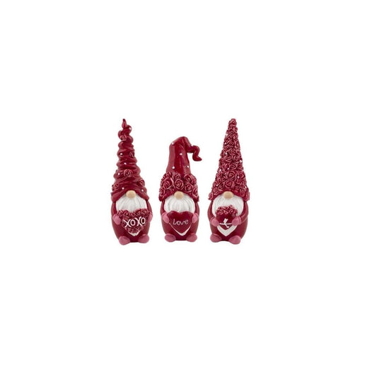 Rose Love Valentines Gnomes with Flowers - Set of 3
