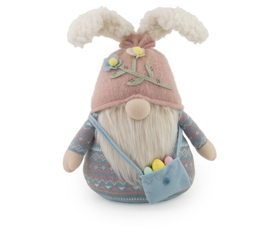 Galee Bunny Ear Gnome Embroidered Hat and Egg Bag Large