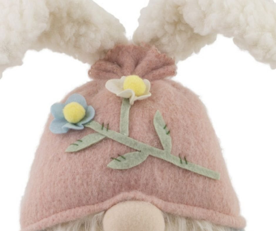Galee Bunny Ear Gnome Embroidered Hat and Egg Bag Large