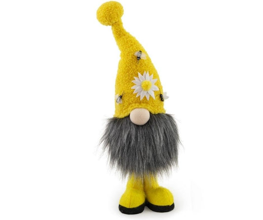 HOPPER HONEY BEE GNOME WITH RAIN BOOTS AND DAISY HAT