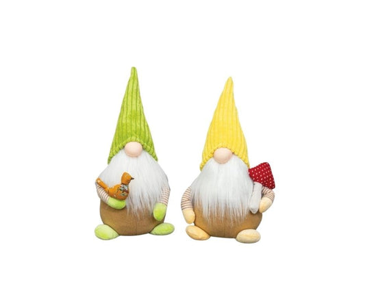 Spring Time Gnomes With Bird or Mushroom- Pick one or Both Yellow or Green
