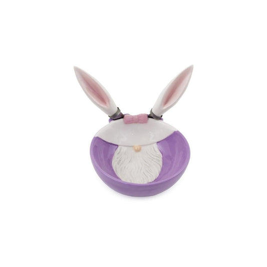 Spring Easter Bunny Gnome Serving Bowl with Spreaders