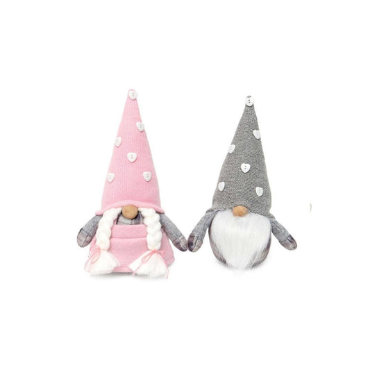 Heart Button Buddies Gnomes Wood Noses 8.5"
