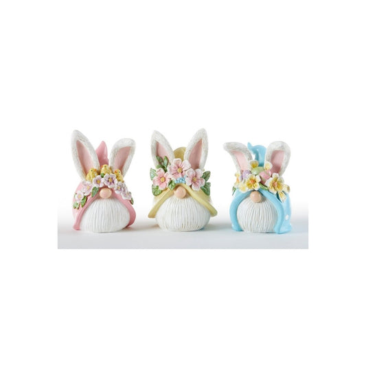 4.6 x 6.6" Resin Bunny Ear Gnome Round and Cute -Choose 1 or all three