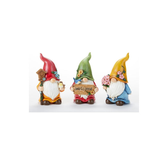 3.6 x 6.1" Resin Spring Garden Gnome - Choose 1 or all three