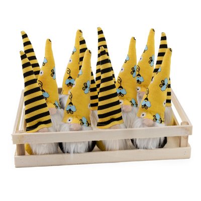 Tiny Gnome Bees Black and Yellow Spring Time - Choose as many as you like QTY limited