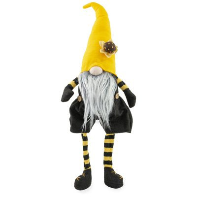 Black and Yellow B. Young the Bee Spring Time Gnome with Shorts and Dangle Legs