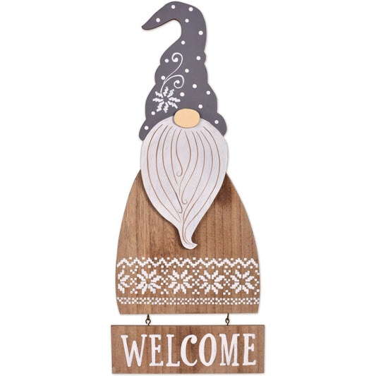 Handmade Medium Size Gnome Wood Welcome Sign