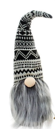 Large Black & White Boho Gnomes Choose One or Both - 4.85 x 19 in each