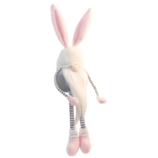 Ben Hopperman Grey and White with Pink and White Ears Bunny Gnome