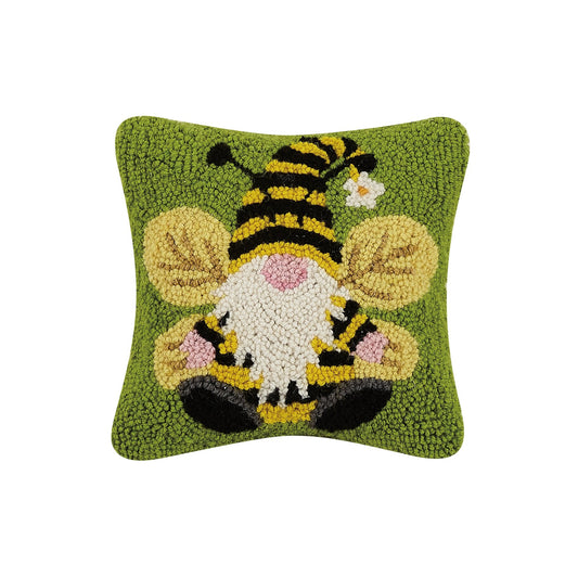 Bee Gnome Hook Wool and Cotton -Accent Pillow